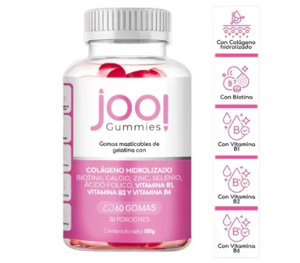 Jooi Gummies Beauty – Multivitamínico con colágeno, biotina y zinc para cabello, piel y uñas radiantes